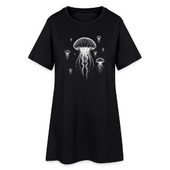 Méduse nuage - Robe T-shirt Femme - noir - Devant