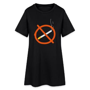 Interdiction de fumer / Interdiction de fumer / Cigarette / Cigarette - Robe T-shirt Femme - noir - Devant