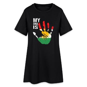 Kurdes du Kurdistan Conception à la main avec drapeau - Robe T-shirt Femme - noir - Devant