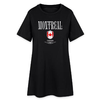 Montréal Canada, design élégant et minimaliste - Robe T-shirt Femme - noir - Devant