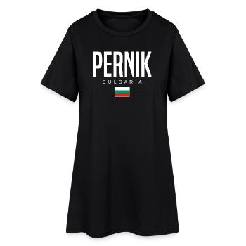 Pernik Bulgarie - Robe T-shirt Femme - noir - Devant
