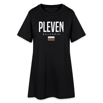 Pleven Bulgarien - Frauen T-Shirt-Kleid - Schwarz - Vorne