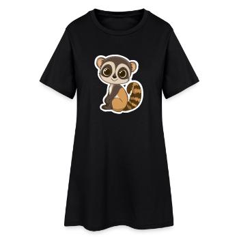 lémurien - Robe T-shirt Femme - noir - Devant