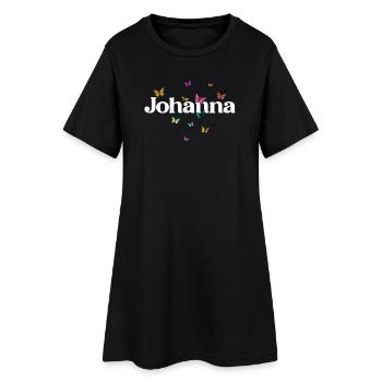 Schöner Mädchenname mit Schmetterlingen JOHANNA - Frauen T-Shirt-Kleid - Schwarz - Vorne