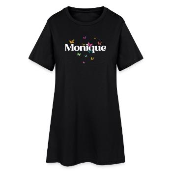 Beau prénom de fille avec des papillons MONIQUE - Robe T-shirt Femme - noir - Devant