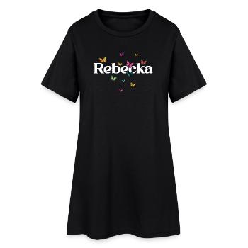 Beau prénom de fille avec des papillons REBECKA - Robe T-shirt Femme - noir - Devant
