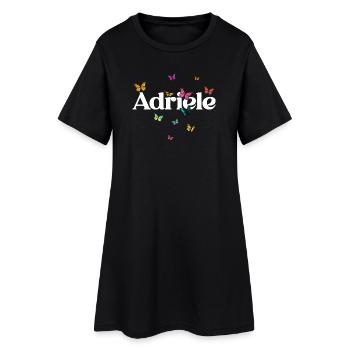 Beautiful girl's name with butterflies ADRIELE - Women’s T-Shirt Dress - black - Front