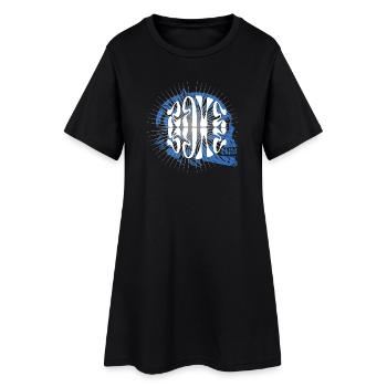 Musique rave Crâne éthéré aux lignes rayonnantes - Robe T-shirt Femme - noir - Devant