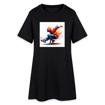 Danse urbaine au style dynamique - Robe T-shirt Femme - noir - Devant