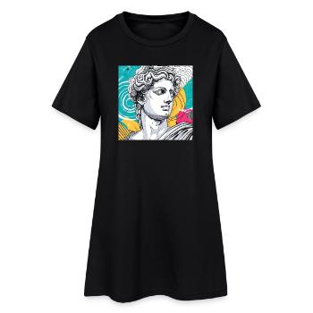 Statue Mythologie Abstraite Colorée - Robe T-shirt Femme - noir - Devant