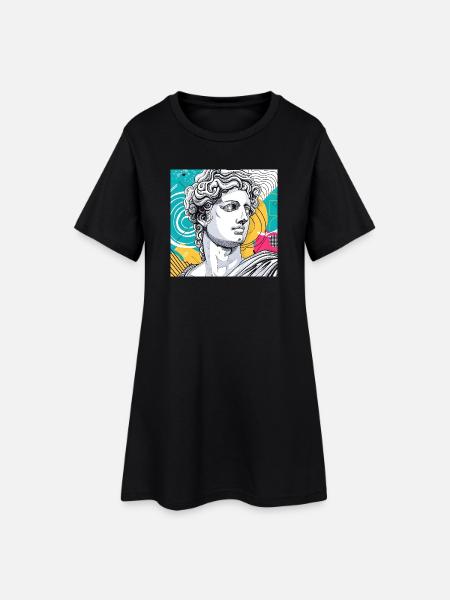 Statue Mythologie Abstraite Colorée - Robe T-shirt Femme - noir