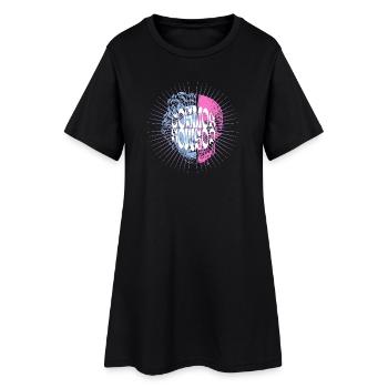 Conception typographique du crâne cosmique - Robe T-shirt Femme - noir - Devant