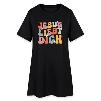 Jesus Liebt Dich Bibel Gott Christus Religious - Frauen T-Shirt-Kleid - Schwarz - Vorne