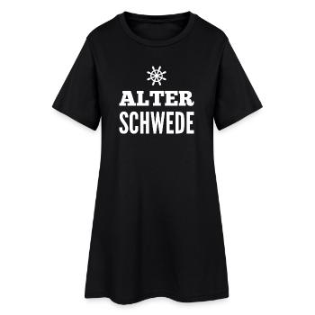 Vieux suédois Fun Design - Robe T-shirt Femme - noir - Devant
