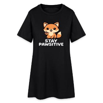 Pawsitiv - Frauen T-Shirt-Kleid - Schwarz - Vorne