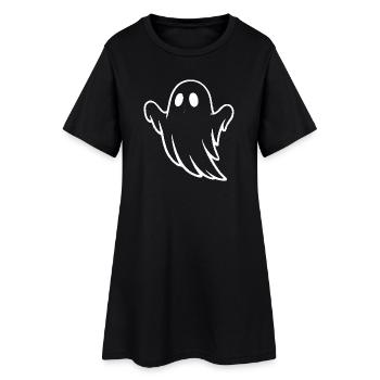 Whimsical Ghost Illustration for Halloween - Women’s T-Shirt Dress - black - Front