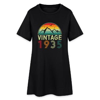 Design vintage de chaîne de montagnes rétro - Robe T-shirt Femme - noir - Devant