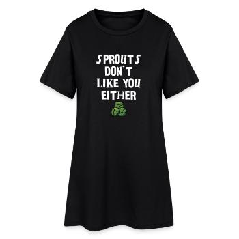 Humorous Sprout Citation T-Shirt Design - Robe T-shirt Femme - noir - Devant