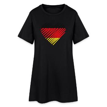 Drapeau allemand abstrait coeur design - Robe T-shirt Femme - noir - Devant