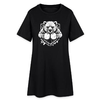 Boxeur ours - Robe T-shirt Femme - noir - Devant