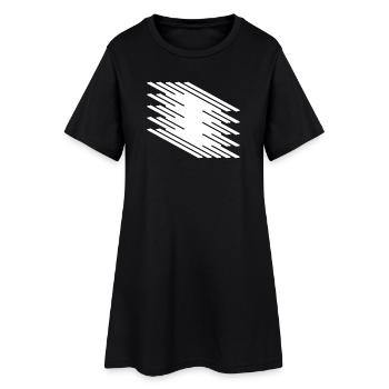 Motif de lignes dynamiques abstrait - Robe T-shirt Femme - noir - Devant