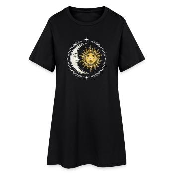 Spiritualité mystique du soleil et de la lune, yoga, art - Robe T-shirt Femme - noir - Devant