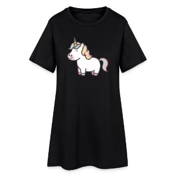 Licorne, amoureux des animaux mignons - Robe T-shirt Femme - noir - Devant