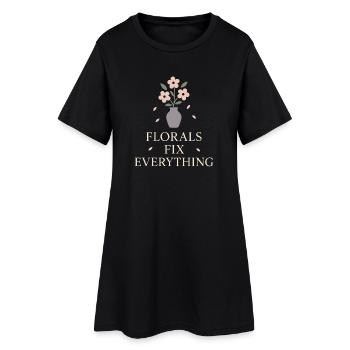 Fleuriste de mariage Floral Designer -crew Bouquet - Robe T-shirt Femme - noir - Devant