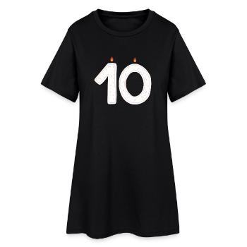 Feierlicher 10. Geburtstag Streusel Design - Frauen T-Shirt-Kleid - Schwarz - Vorne