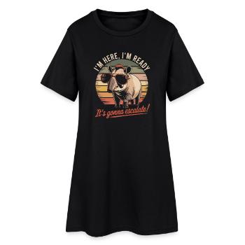 Im Here Ready It's Gonna Escalate Tapir Party - Women’s T-Shirt Dress - black - Front