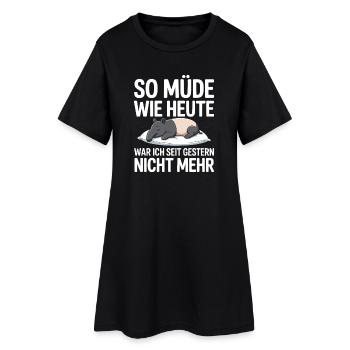 Aussi fatigué qu'aujourd'hui, cadeau de chemise de nuit Tapir - Robe T-shirt Femme - noir - Devant
