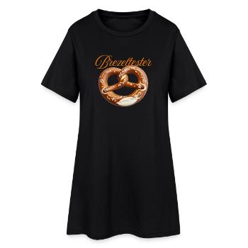 Traditioneller Brezenknoten mit Salzdekor - Frauen T-Shirt-Kleid - Schwarz - Vorne