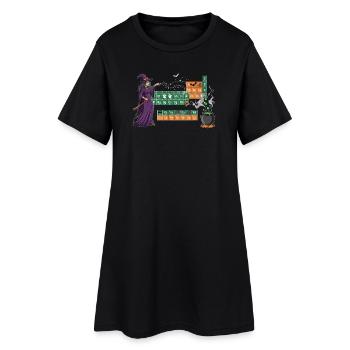 Tableau périodique sur le thème des sorcières et des potions enchanteresses - Robe T-shirt Femme - noir - Devant