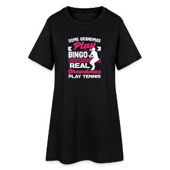 Real Grannies Play Tennis Players - Women’s T-Shirt Dress - black - Front