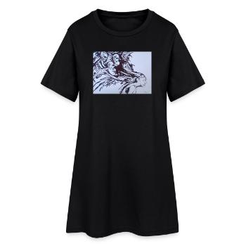 Distorted images - Women’s T-Shirt Dress - black - Front