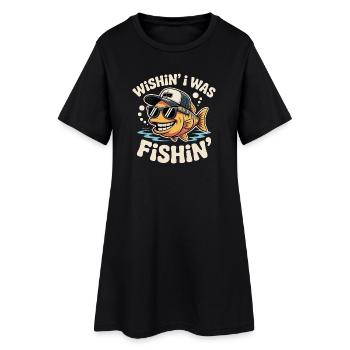 Poisson-grenouille drôle avec lunettes de soleil et casquette - Robe T-shirt Femme - noir - Devant
