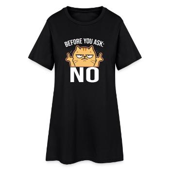 Cheeky cat with middle finger NO - Women’s T-Shirt Dress - black - Front