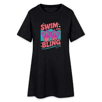Natation synchronisée Natation artistique Sports nautiques - Robe T-shirt Femme - noir - Devant