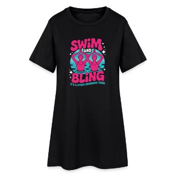 Natation synchronisée Natation artistique Sports nautiques - Robe T-shirt Femme - noir - Devant