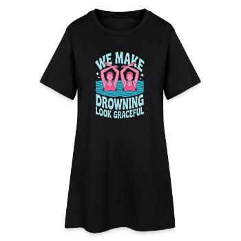 Natation synchronisée Natation artistique Sports nautiques - Robe T-shirt Femme - noir - Devant