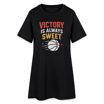 Design Basketball Sieg Motivation - Frauen T-Shirt-Kleid - Schwarz - Vorne