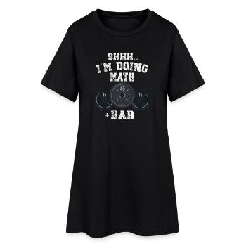 Chut, je fais des exercices de musculation avec des barres de poids mathématiques - Robe T-shirt Femme - noir - Devant