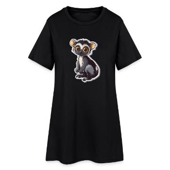 lémurien - Robe T-shirt Femme - noir - Devant