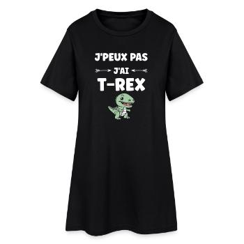 T-Rex Amusant pour Enfants et Ado - Robe T-shirt Femme - noir - Devant