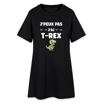 T-Rex Humour Amusant pour Enfants - Robe T-shirt Femme - noir - Devant