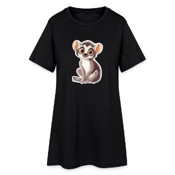 lémurien - Robe T-shirt Femme - noir - Devant
