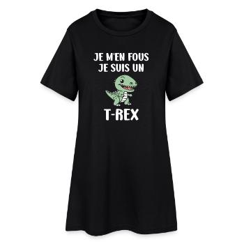 T-Rex Fous Noël - Robe T-shirt Femme - noir - Devant