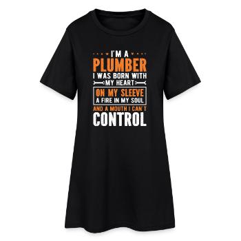 Citation amusante sur le plombier - Robe T-shirt Femme - noir - Devant