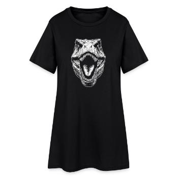 T-Rex Tyrannosaurus Rex Dino Papa Dinosaure - Robe T-shirt Femme - noir - Devant