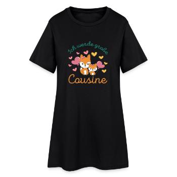 Bientôt, grand cousin 2026 Les Renards deviendront grands cousins - Robe T-shirt Femme - noir - Devant